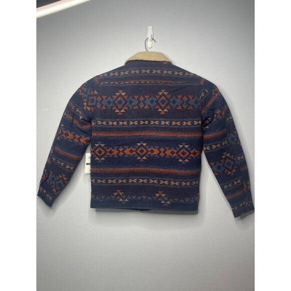 Billabong Fleece Lined Aztec Geometric Collared Jacket Pockets SZ S NEW - Picture 2 of 14